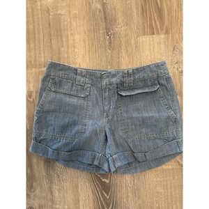 Ann Taylor Loft Shorts Womens Size 2 Blue‎ Linen Lightweight 100% Cotton
